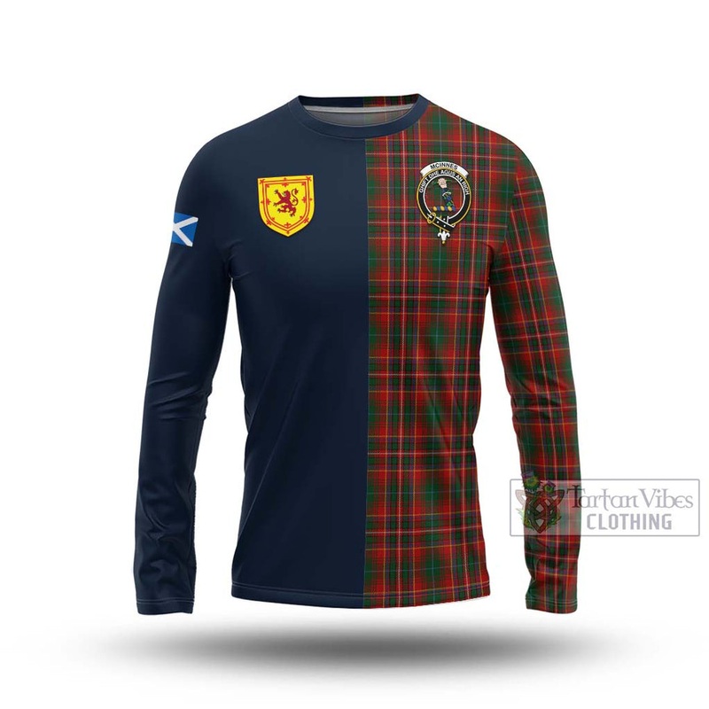 McInnes Hastie Tartan Long Sleeve T-Shirt Alba with Scottish Lion Royal Arm Half Style