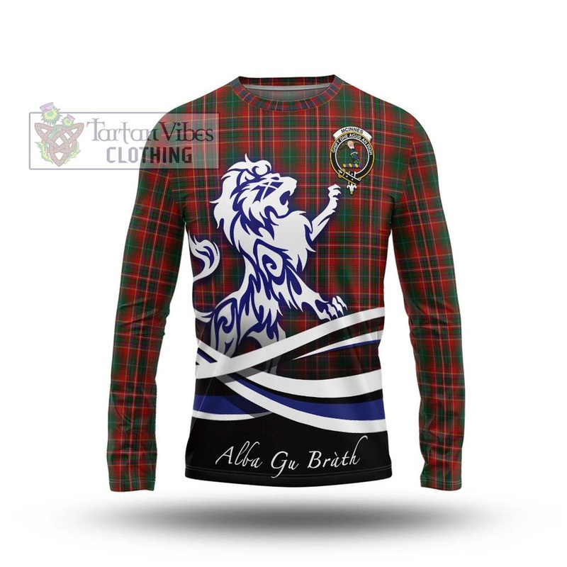 McInnes Hastie Tartan Long Sleeve T-Shirt with Alba Gu Brath Regal Lion Emblem