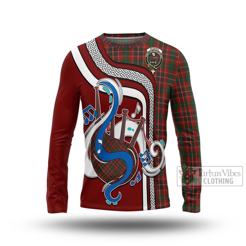 McInnes Hastie Tartan Long Sleeve T-Shirt with Epic Bagpipe Style