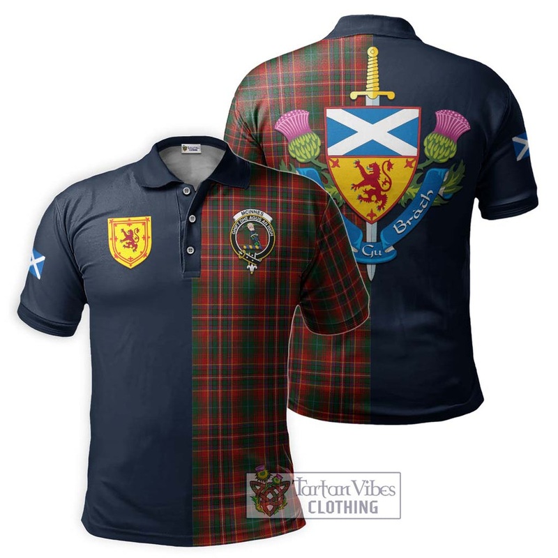 McInnes Hastie Tartan Polo Shirt Alba with Scottish Lion Royal Arm Half Style