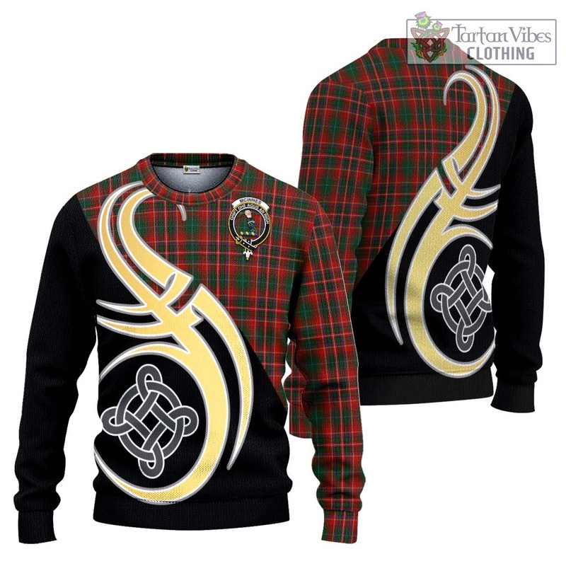McInnes Hastie Tartan Ugly Sweater with Family Crest and Celtic Symbol Style