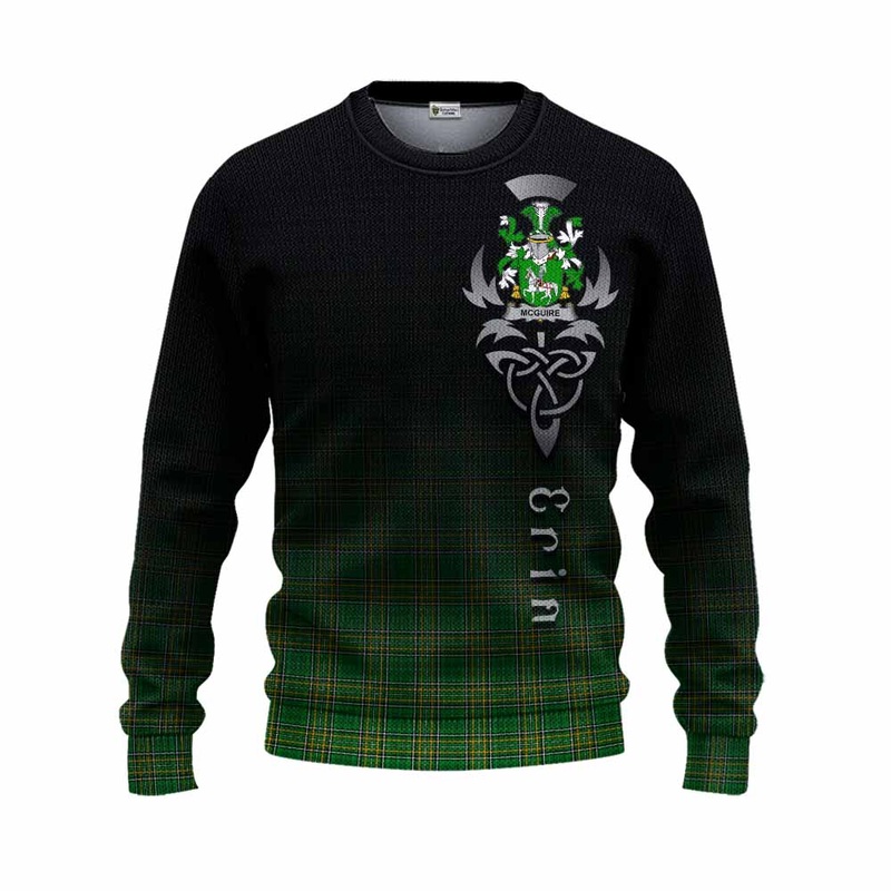 McGuire Irish Clan Knitted Sweater with Coat of Arms Erin Go Bragh Celtic Inspired
