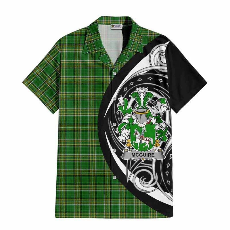 McGuire Irish Clan Short Sleeve Button Shirt Celtic Circle Style