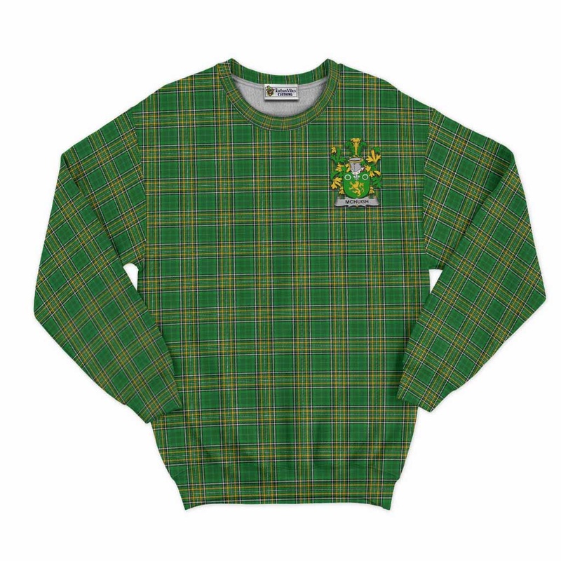 McHugh Irish Clan Tartan Sweatshirt with Coat of Arms