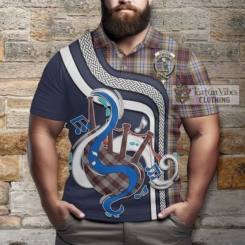 McInnes Ancient Hunting Tartan Polo Shirt with Epic Bagpipe Style