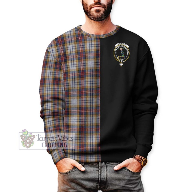McInnes Ancient Hunting Tartan Sweatshirt with Family Crest and Half Of Me Style