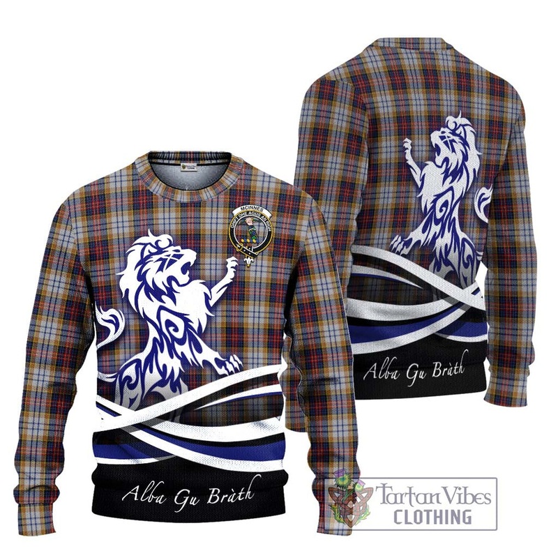 McInnes Ancient Hunting Tartan Ugly Sweater with Alba Gu Brath Regal Lion Emblem