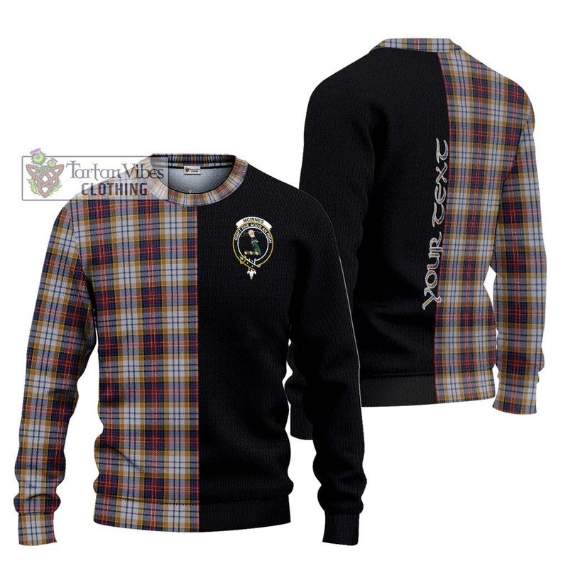 McInnes Ancient Hunting Tartan Ugly Sweater with Family Crest and Half Of Me Style