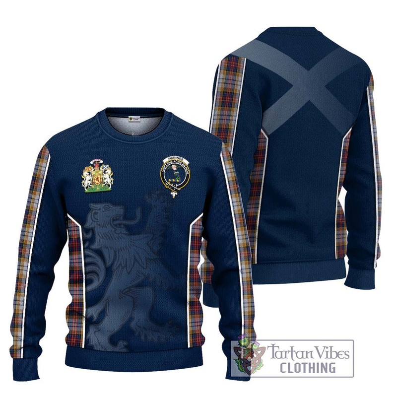 McInnes Ancient Hunting Tartan Ugly Sweater with Family Crest and Lion Rampant Vibes Sport Style