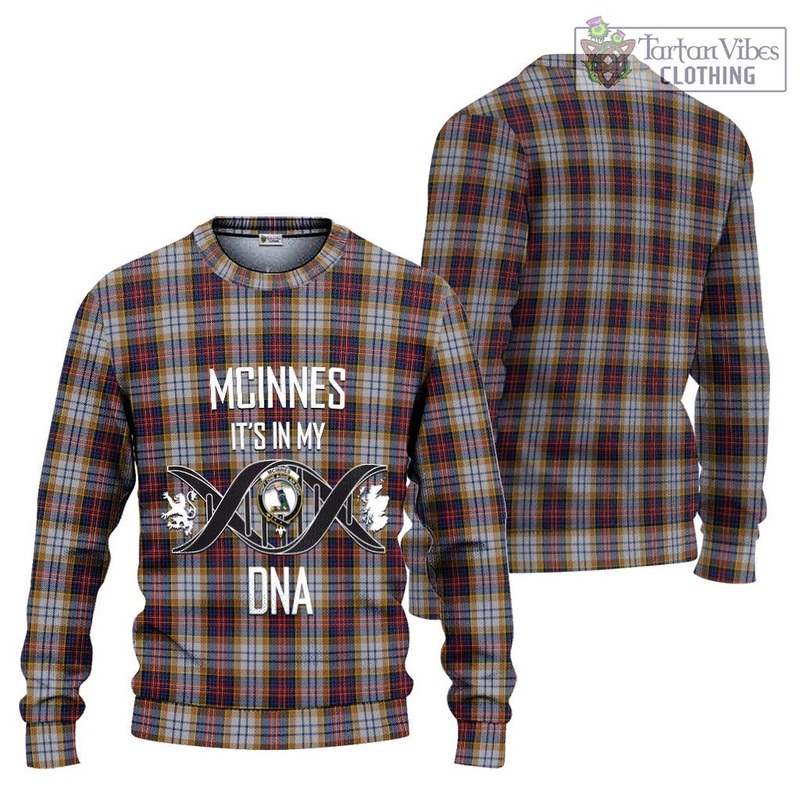 McInnes Ancient Hunting Tartan Ugly Sweater with Family Crest DNA In Me Style