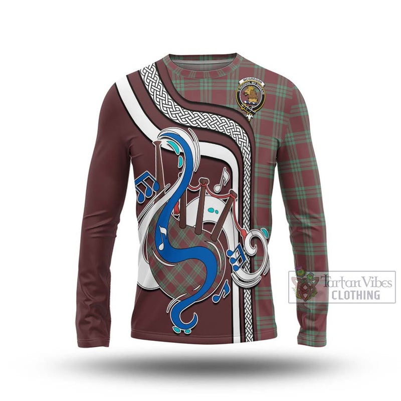McGregor Hunting Ancient Tartan Long Sleeve T-Shirt with Epic Bagpipe Style