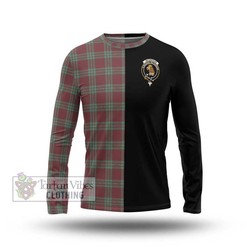 McGregor Hunting Ancient Tartan Long Sleeve T-Shirt with Family Crest and Half Of Me Style