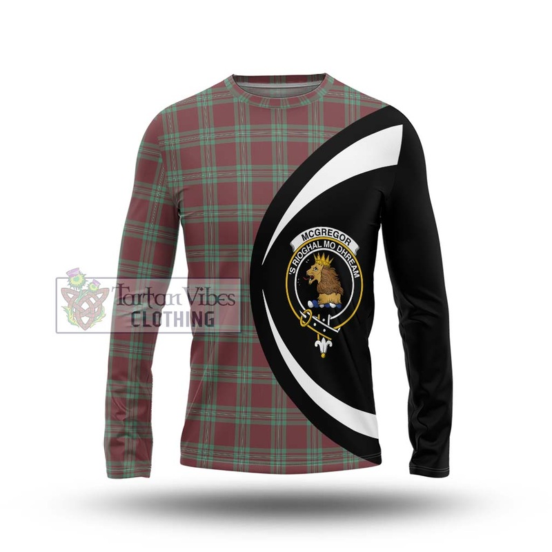 McGregor Hunting Ancient Tartan Long Sleeve T-Shirt with Family Crest Circle Style