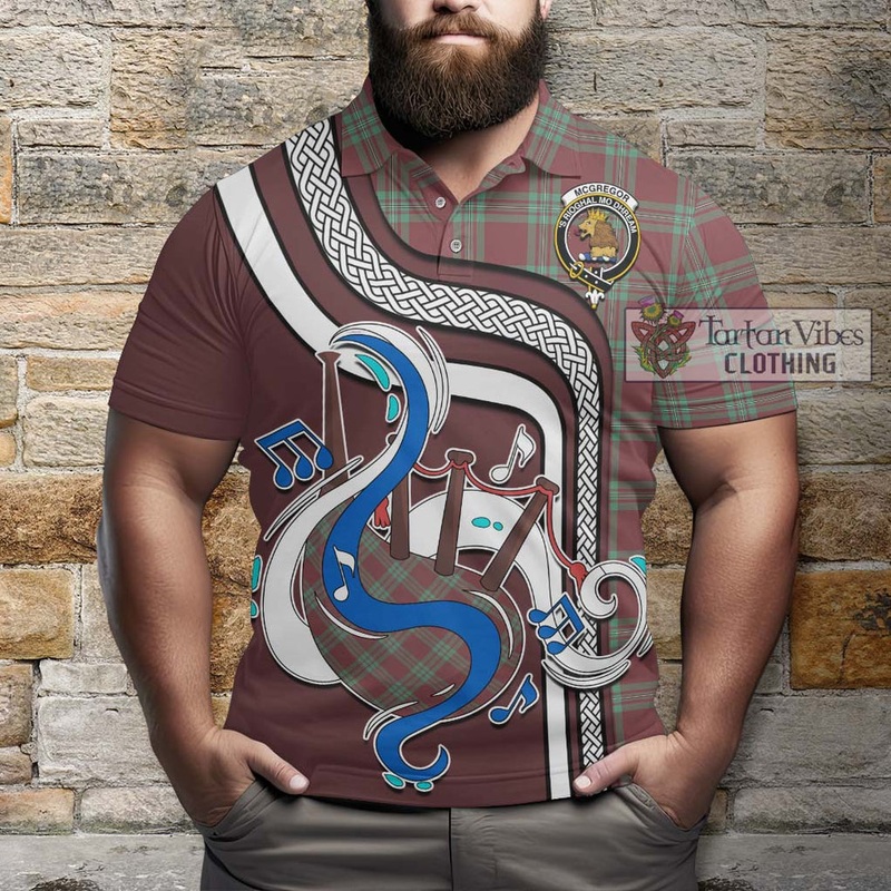 McGregor Hunting Ancient Tartan Polo Shirt with Epic Bagpipe Style