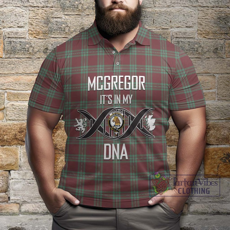 McGregor Hunting Ancient Tartan Polo Shirt with Family Crest DNA In Me Style