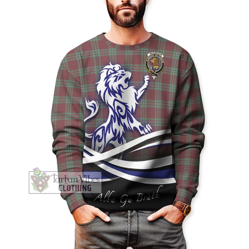McGregor Hunting Ancient Tartan Sweatshirt with Alba Gu Brath Regal Lion Emblem