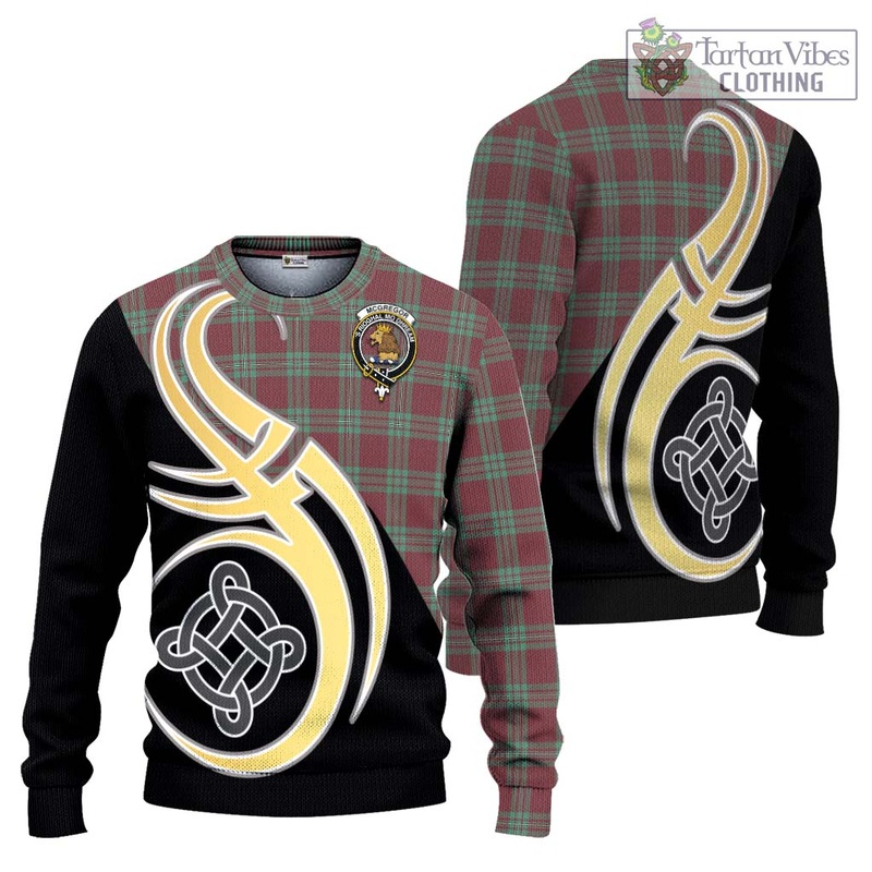 McGregor Hunting Ancient Tartan Ugly Sweater with Family Crest and Celtic Symbol Style