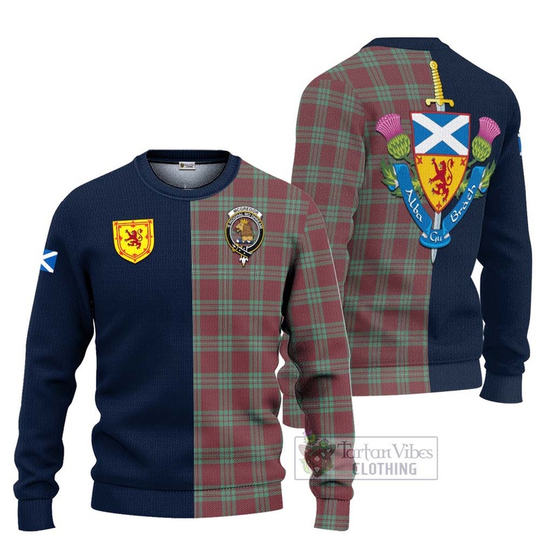 McGregor Hunting Ancient Tartan Ugly Sweater with Scottish Lion Royal Arm Half Style