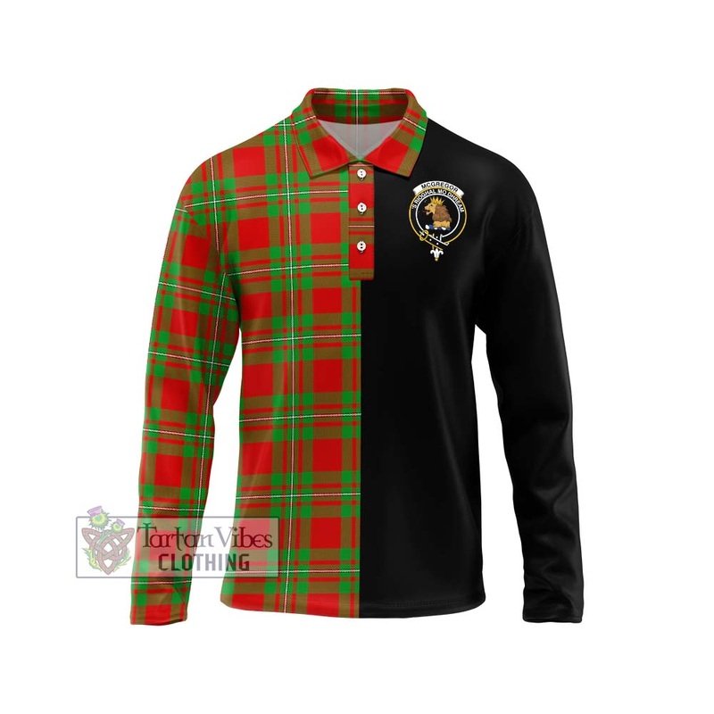 McGregor Modern Tartan Long Sleeve Polo Shirt with Family Crest and Half Of Me Style