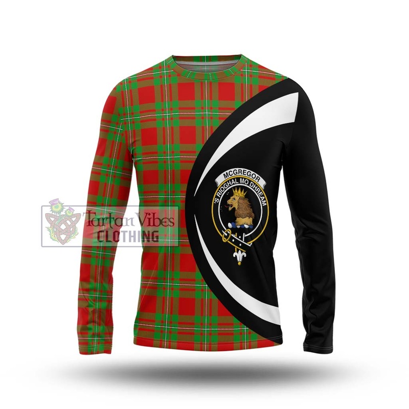 McGregor Modern Tartan Long Sleeve T-Shirt with Family Crest Circle Style