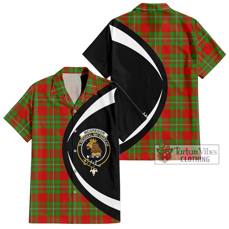 McGregor Modern Tartan Short Sleeve Button Up with Family Crest Circle Style