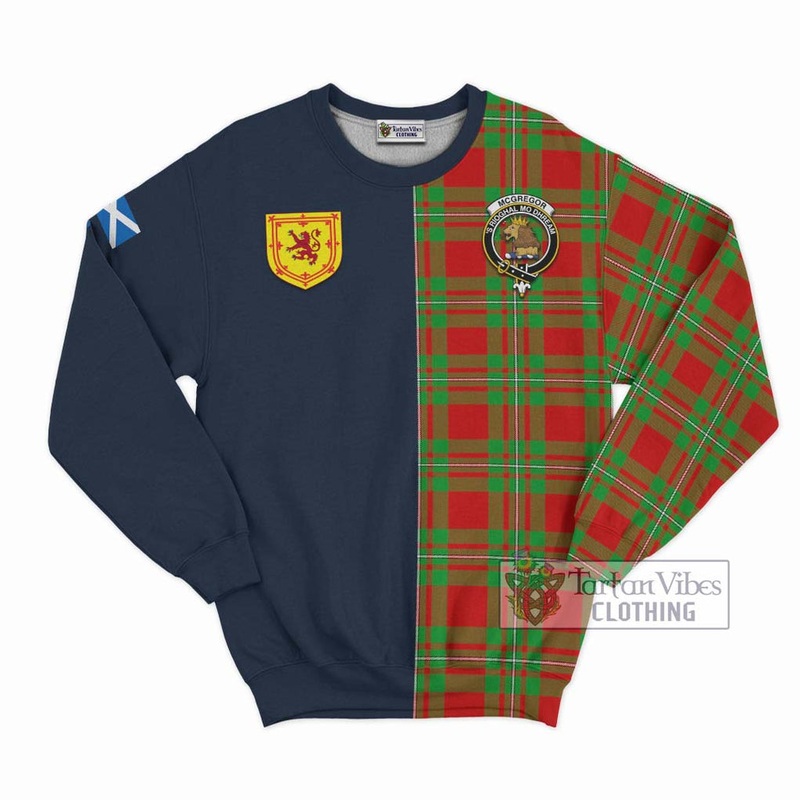 McGregor Modern Tartan Sweatshirt Alba with Scottish Lion Royal Arm Half Style