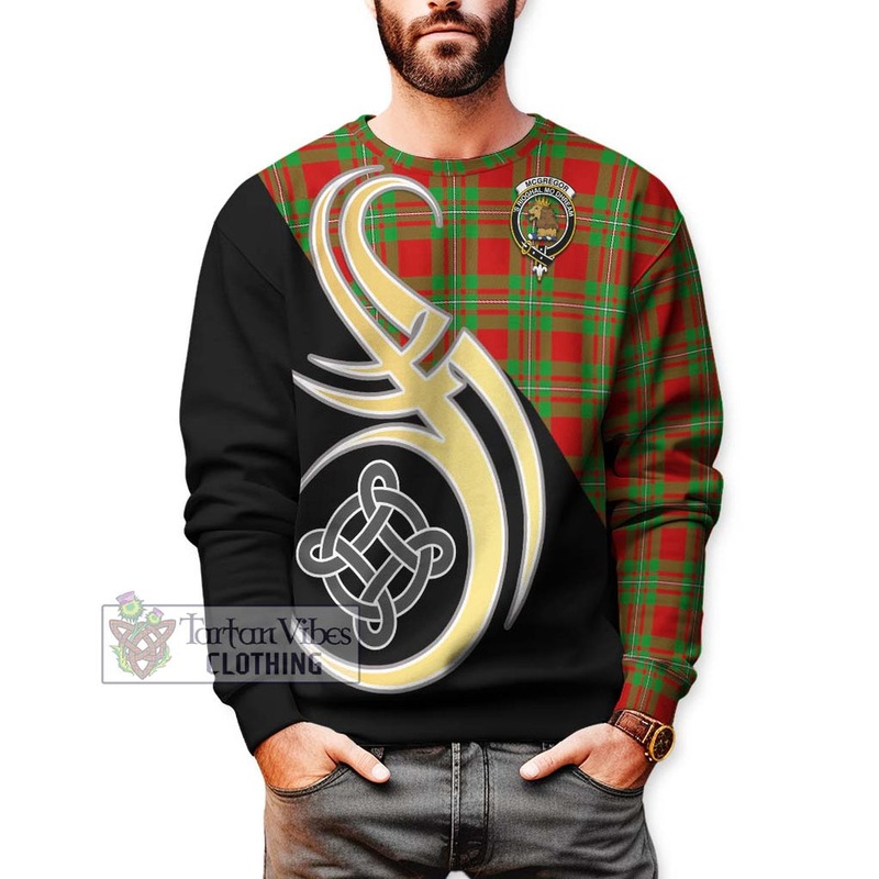 McGregor Modern Tartan Sweatshirt with Family Crest and Celtic Symbol Style