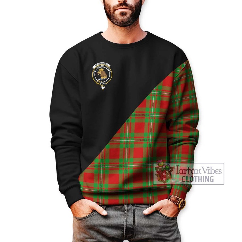 McGregor Modern Tartan Sweatshirt with Family Crest and Military Logo Style