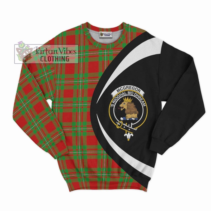 McGregor Modern Tartan Sweatshirt with Family Crest Circle Style
