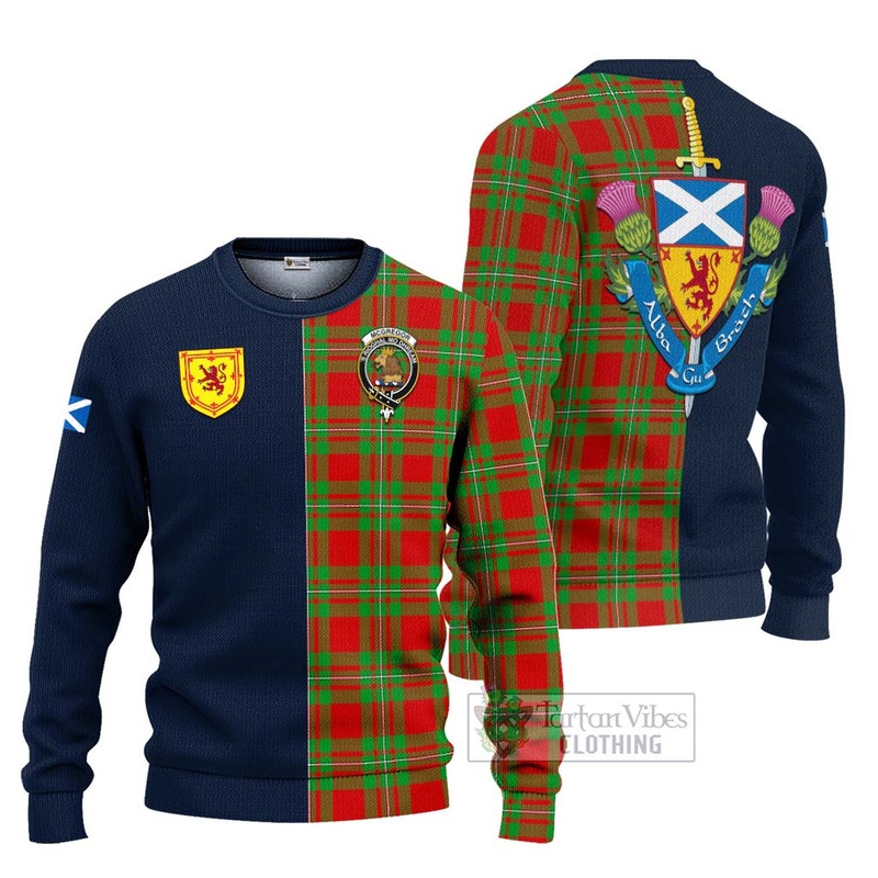McGregor Modern Tartan Ugly Sweater with Scottish Lion Royal Arm Half Style