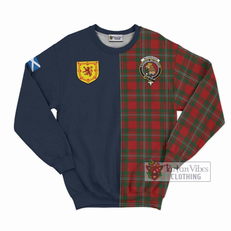 McGregor Tartan Sweatshirt Alba with Scottish Lion Royal Arm Half Style