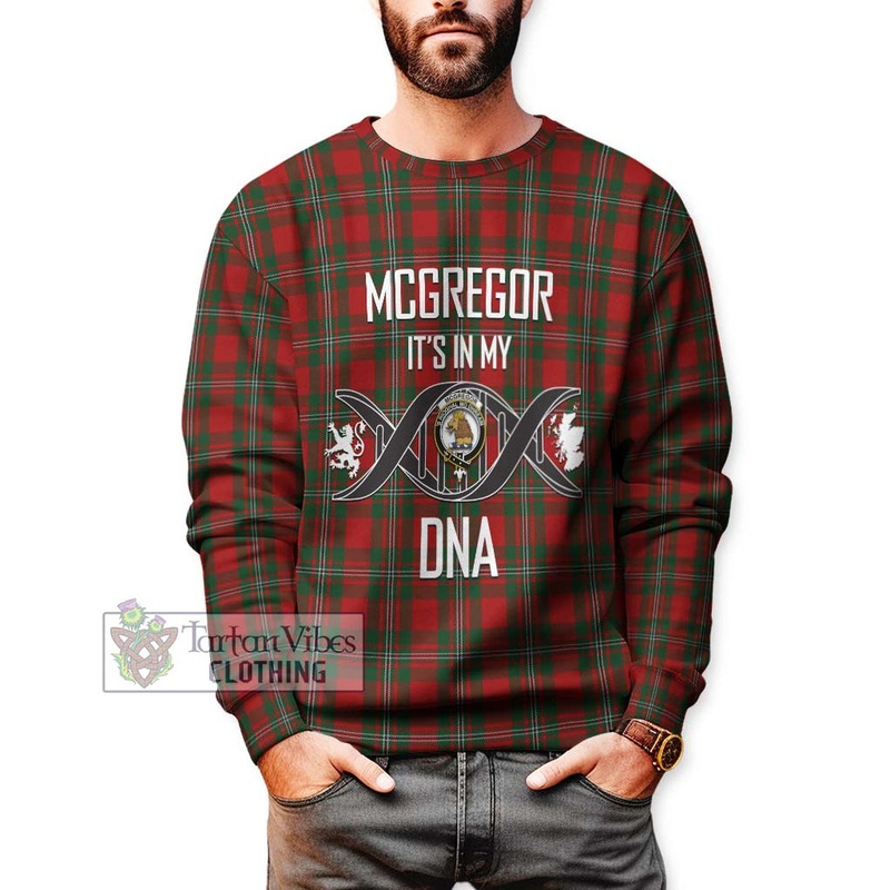 McGregor Tartan Sweatshirt with Family Crest DNA In Me Style