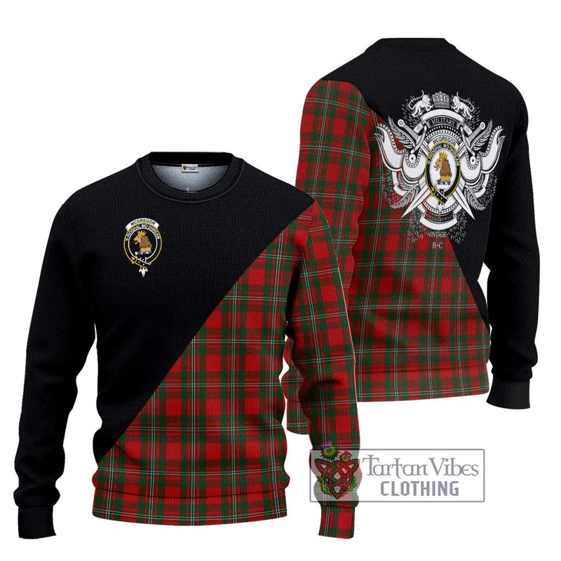 McGregor Tartan Ugly Sweater with Family Crest and Military Logo Style