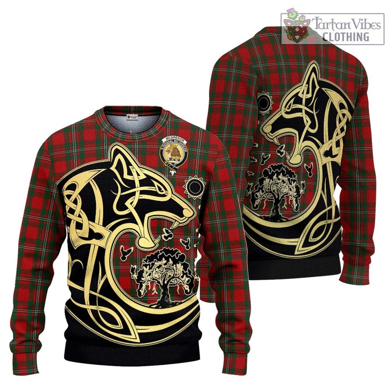 McGregor Tartan Ugly Sweater with Family Crest Celtic Wolf Style
