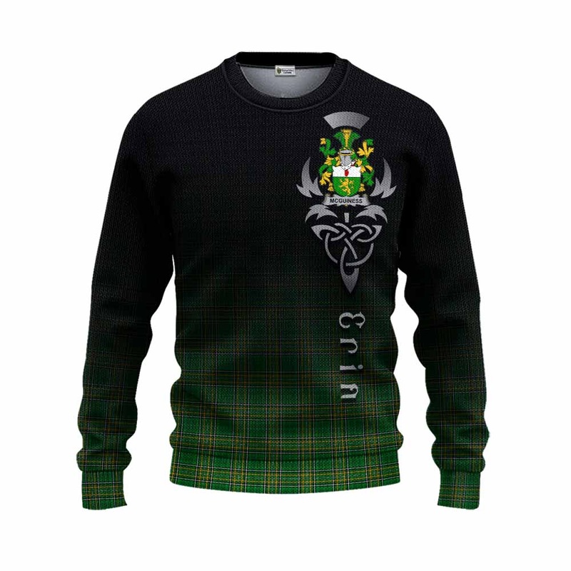 McGuiness Irish Clan Knitted Sweater with Coat of Arms Erin Go Bragh Celtic Inspired