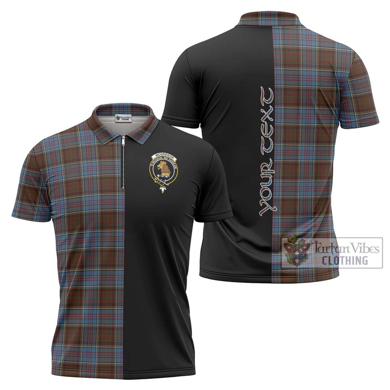 McGregor Hastie Tartan Zipper Polo Shirt with Family Crest and Half Of Me Style