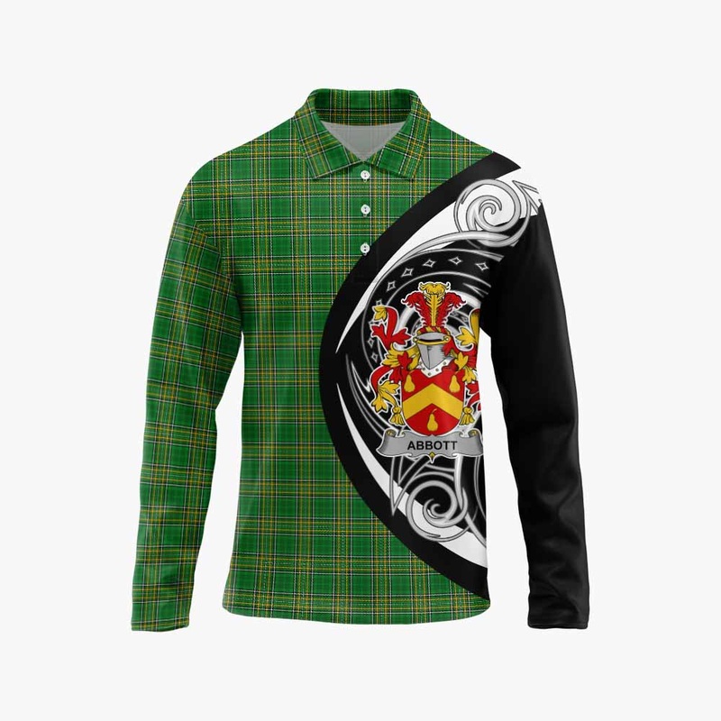 Abbott Irish Clan Long Sleeve Polo Shirt Celtic Circle Style