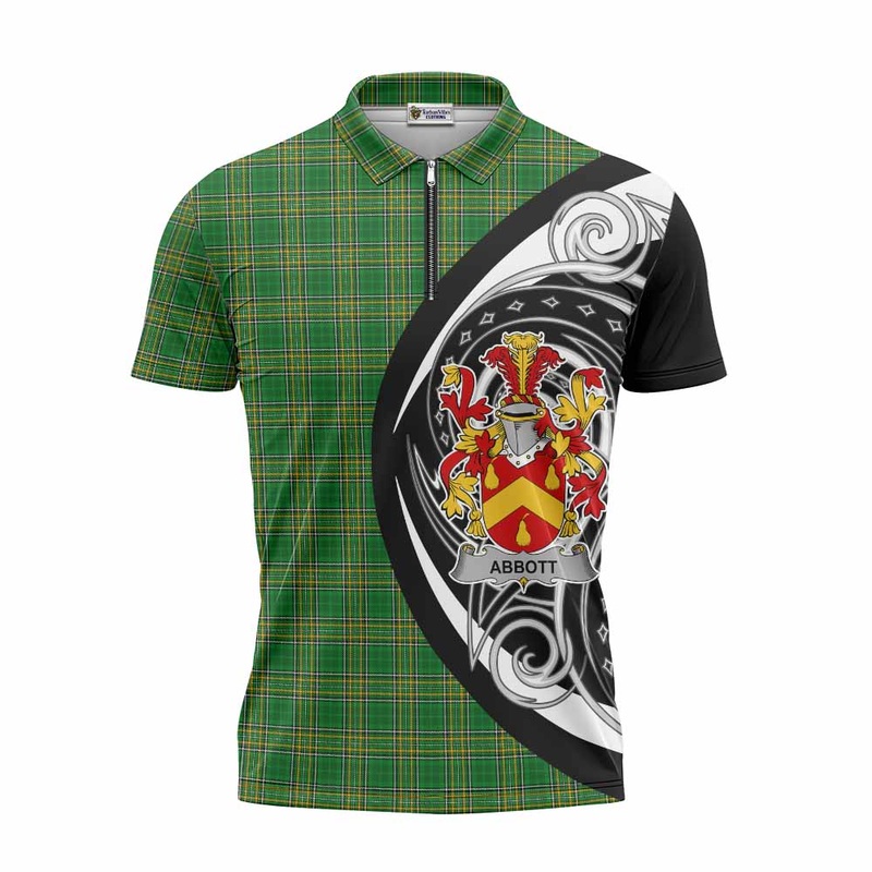 Abbott Irish Clan Zipper Polo Shirt Celtic Circle Style