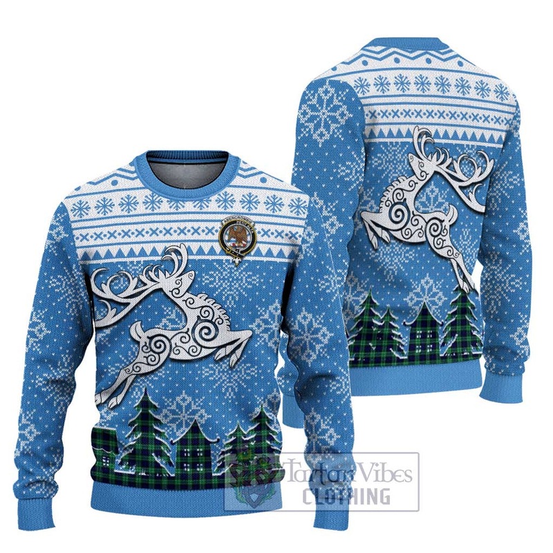 Abercrombie Clan Christmas Ugly Sweater Celtic Reindeer Style